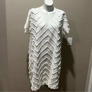 Anthropologie Porridge white pullover short sleeve dress